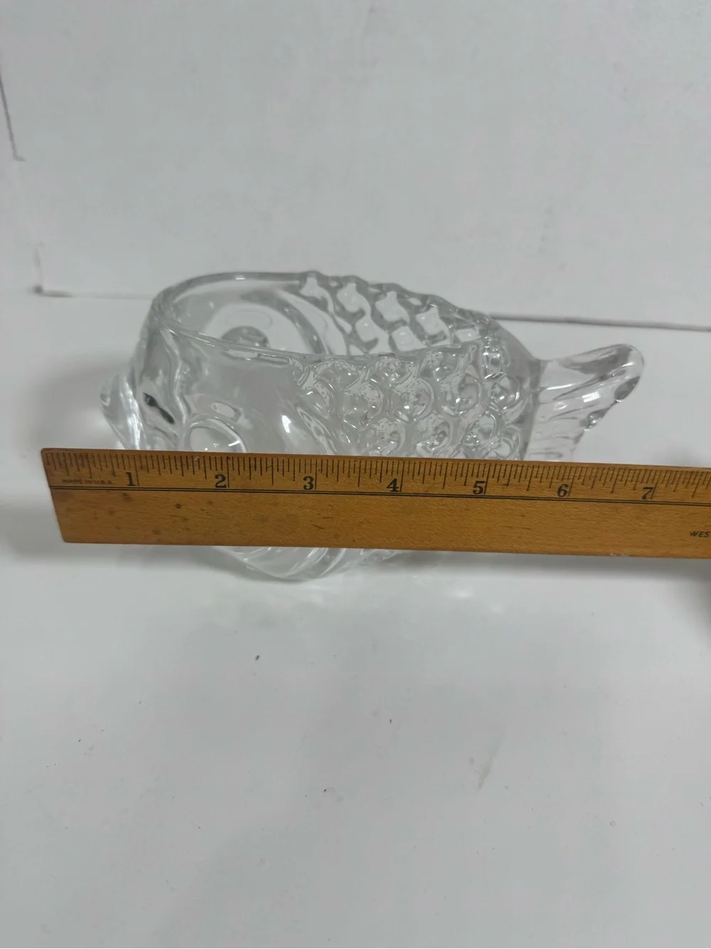 Whimsical Clear Glass Fish Vessel, Cocktail Glass, Candy Dish, Trinket Holder